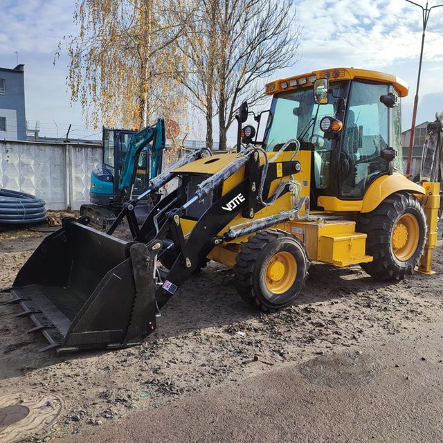 VOTE Multifunktions-Diesel-Minibagger mit EPA-Motor und Frontlader in Gelb - Bild 1
