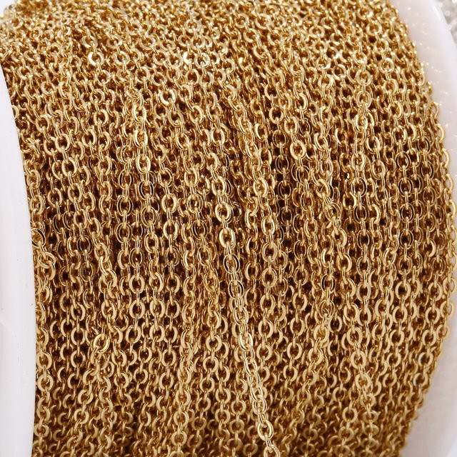 Touredbeads Gliederkette Edelstahl, Gold, 1,5 mm, 10 Meter, Unisex - Bild 1