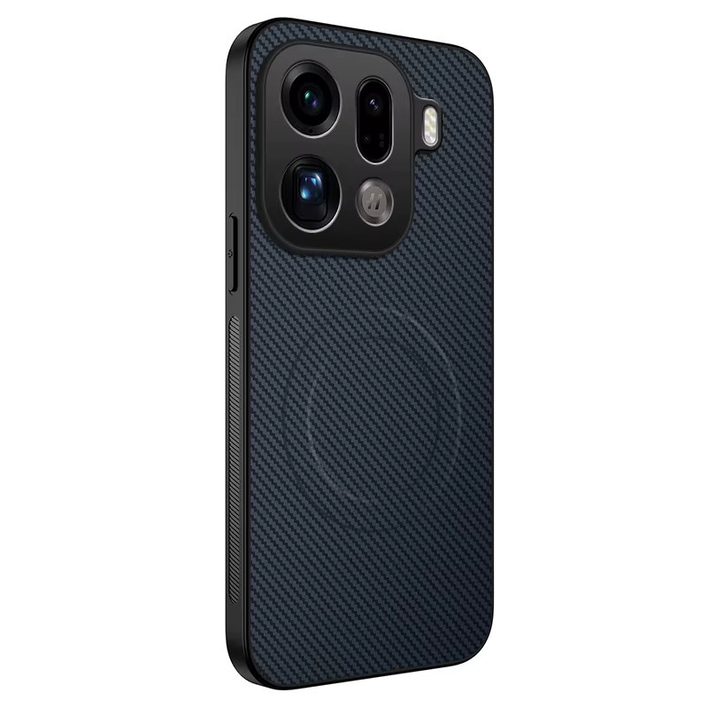 Luxus Kevlar Faser Schutzhülle für Oppo Find X9 Pro in Blau, magnetische stoßfeste Rückseite - Bild 4