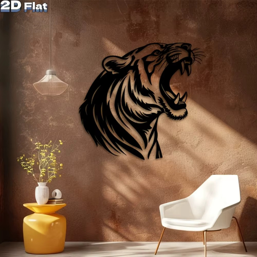 CIFBUY Metall-Tigerkopf Wandkunst für Garten und Terrasse, B/H/T: 25,4 x 25,4 x 25,4 cm - Bild 2