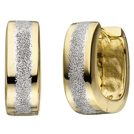 Colfem Creolen 925 Sterling Silber, bicolor vergoldet, Ohrringe - Bild 1