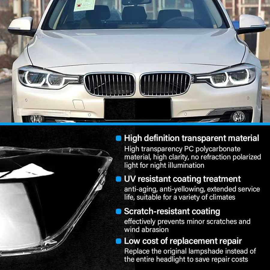 XIONGXIONG Scheinwerferabdeckung transparent für BMW 3er-Serie F30 F31 (2016–2018) - Bild 3