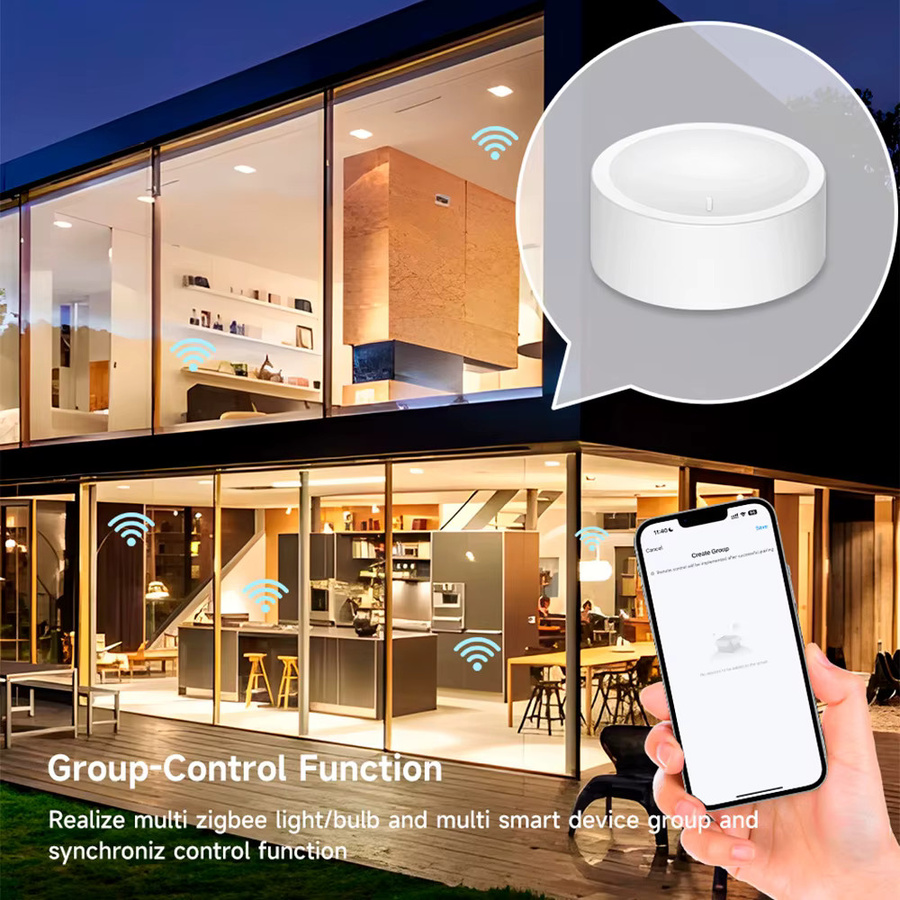 Tuya ZigBee Smart Knob Switch – Kabelloser drehbarer Dimmer-Controller und Szenenknopf für deine Hausautomatisierung in Weiß - Bild 2