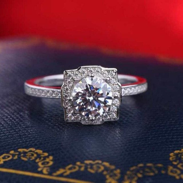 Ring 925 Silber, Moissanit, Damen - Bild 1