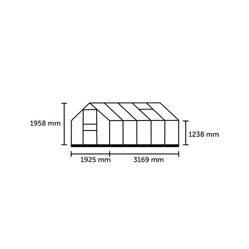 Halls Gewächshaus Popular aus Aluminium in Silber mit 6,2 m² Fläche und Polycarbonat-Stegdoppelplatten - Bild 3
