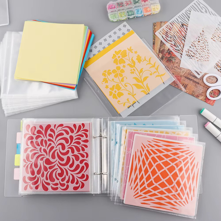 Set aus 20 bis 50 Kunststoff-Schablonen zur Organisation und Lagerung von Briefmarken und Aufklebern im Format 6x6 cm - Bild 1