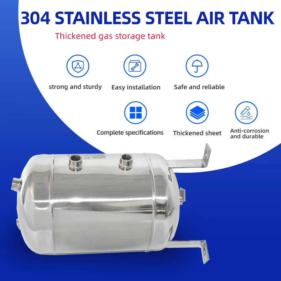SUFETT Vertikaler Vakuum-Pufferdrucktank aus 304 Edelstahl, 10L, Silber, druckbeständig bis ≤1,25 MPa - Bild 3