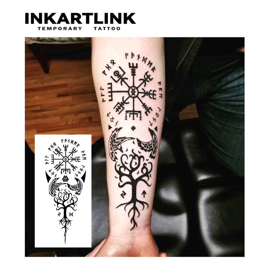 INKARTLINK Temporäres Tattoo Antike Symbole, wasserdicht, bis 15 Tage - Bild 2