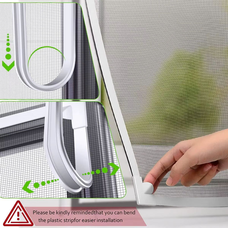 Innerhouse DIY Sommer Mesh Vorhang als abnehmbares Insektenschutznetz mit Magnetverschluss in Weiß und Grau - Bild 3