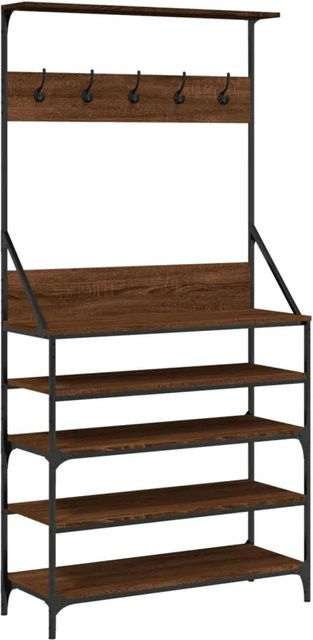 vidaXL Kleiderständer mit Schuhablage in Eiche Braun, B/T/H: 90 x 34 x 184 cm - Bild 1