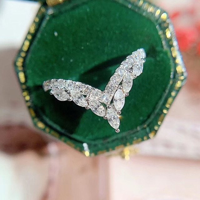Huitan Ring, v-förmig, Kristall, Damen - Bild 1