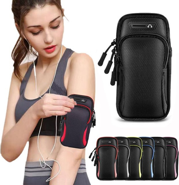 Wasserdichte Universal Sport Armband Handy Tasche für iPhone, Samsung und Xiaomi in Blau oder Schwarz - Bild 1