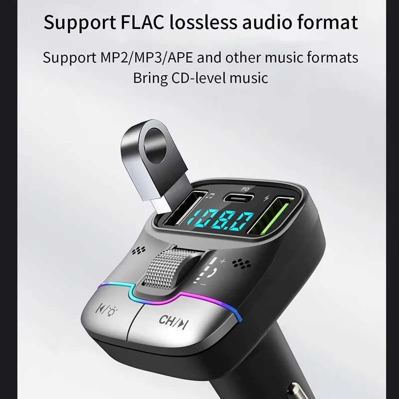 OnePlus Bluetooth 5.4 FM-Transmitter mit Freisprecheinrichtung und Schnellladeadapter in Schwarz - Bild 4