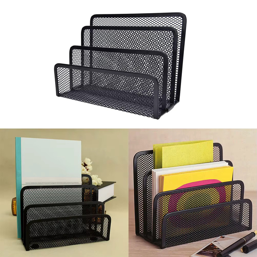 Datei-Halter aus Metall in Schwarz als Organizer für Schreibtisch und Büro - Bild 2