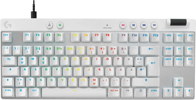 Logitech G Pro X TKL Rapid Gaming-Tastatur mit Hall-Effect-Technik in Weiß, QWERTZ-Layout - Bild 1