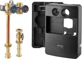 Oventrop Anbindsystem Regumat S-180-plus DN 32 in Silber ohne Pumpe mit Isolierung und Wandhalterung - Bild 1