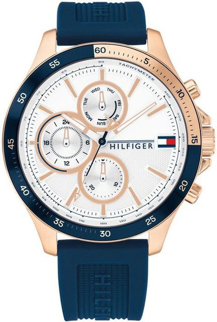 Tommy Hilfiger Herrenuhr, Edelstahl, Silber, Silikon, Analoguhr - Bild 1