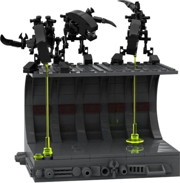 Gobricks MOC Aliens Regal Diorama Baustein Set in Schwarz - Bild 1