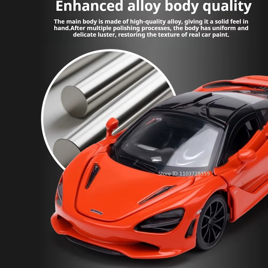 RMZ city 750S V12 Sportwagen-Modell, 1:32 Maßstab, aus Legierung, mit öffnenden Türen, Gummireifen, Acrylbox - Bild 3