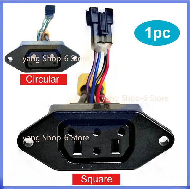 Super Soco Lithium-Batterie Stecker Ladegerät Buchse mit Rundleitung in Schwarz für TC TS TSX CU DU RU Modelle - Bild 1
