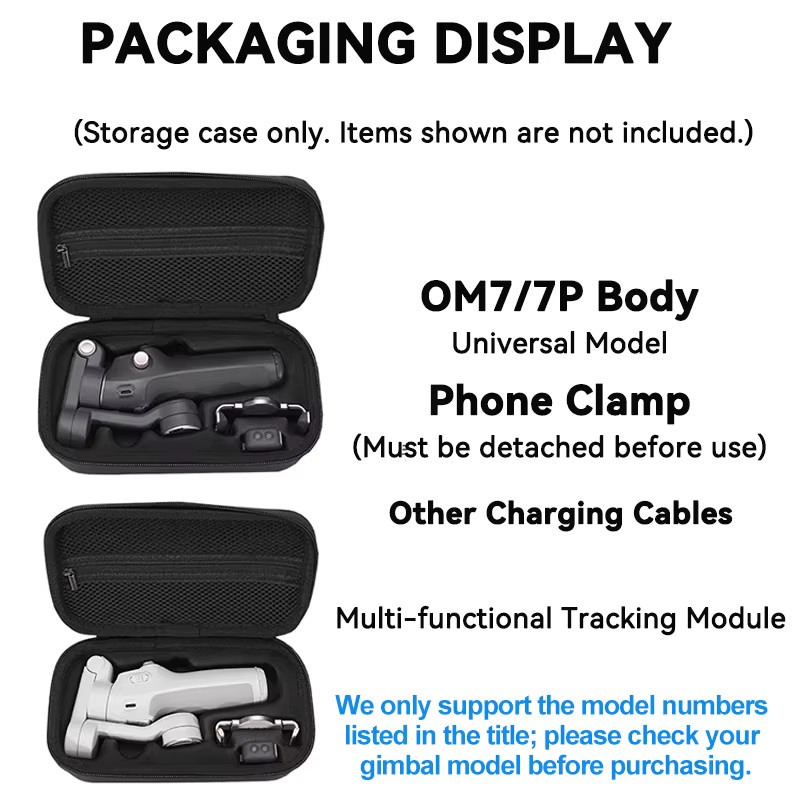 Tragbare Hardcase-Schutzbox für DJI Osmo Mobile 8, 7 und 7P in Schwarz - Bild 2