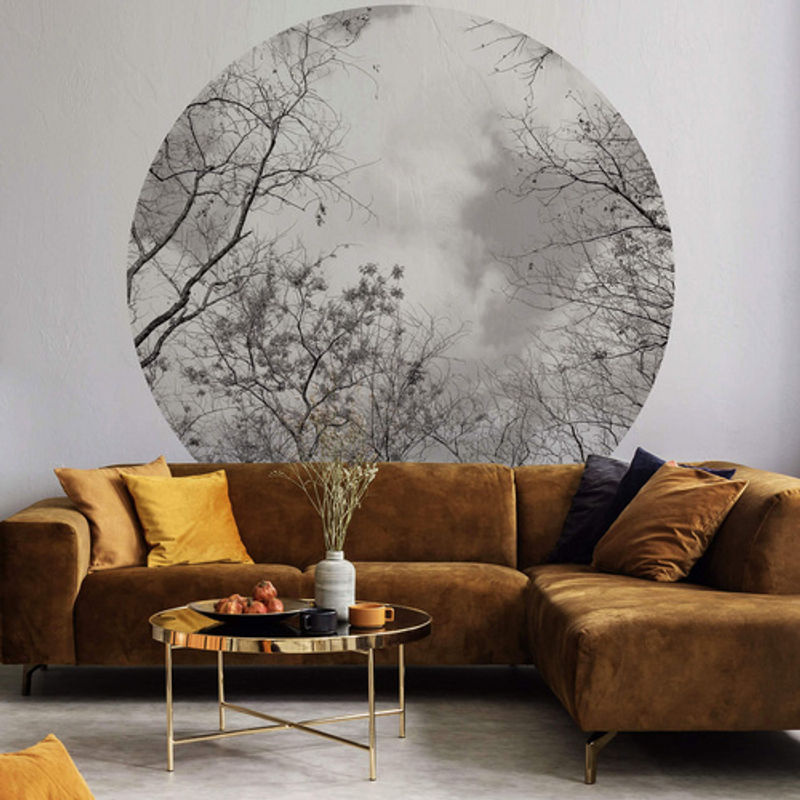K&L Wall Art Vliestapete Runde Vliestapete Baumkronen Himmel Natur mehrfarbig matt B/H: 284 x 62 cm - Bild 2