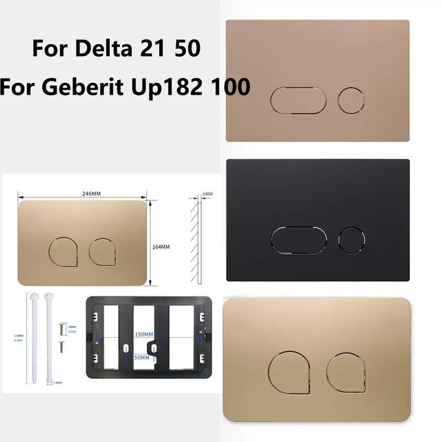 Geberit Doppelbetätigter Spülknopf für Up182 100 Unterputz-Spülkasten und Delta 21 50 Serie in Gold - Bild 1