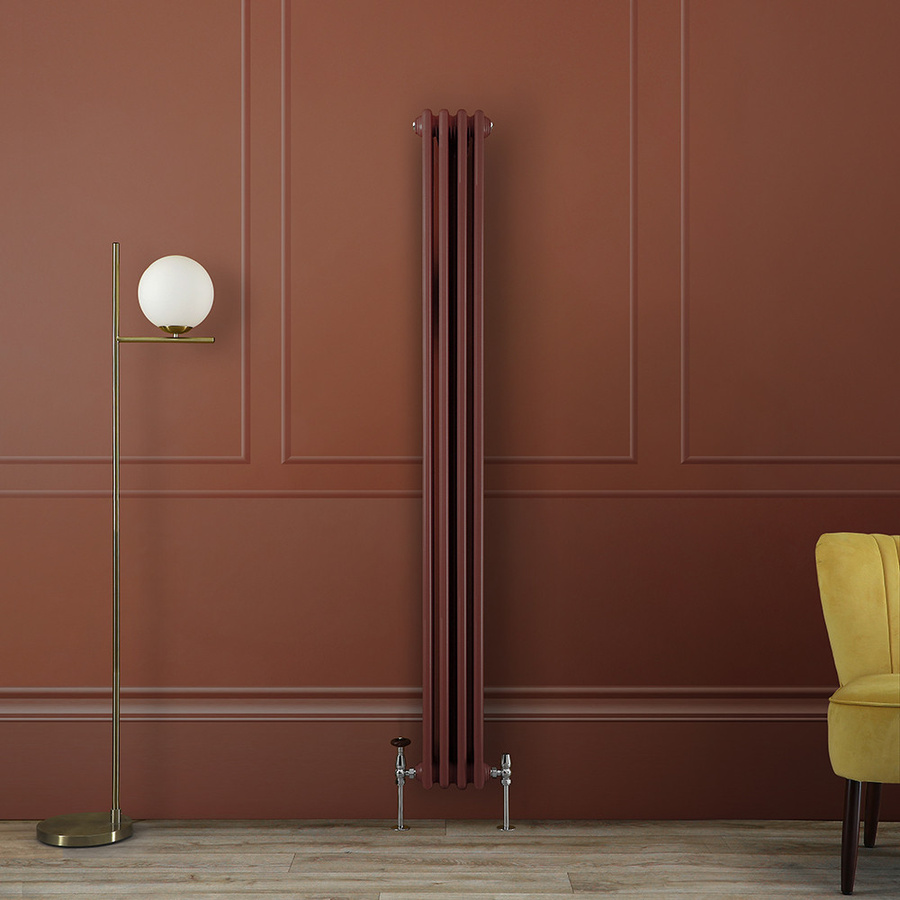 Regent Gliederheizkörper 2-säulig vertikal, Farbe Rot, Höhe: 180 cm, Breite: 20 cm - Bild 1