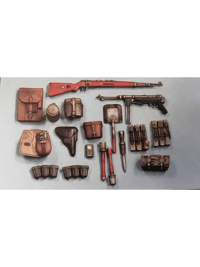 EVANOVM Modellbausatz aus Druckgussharz, 1:16, Modifikationsteile für Harzsoldaten, unbemalt - Bild 2