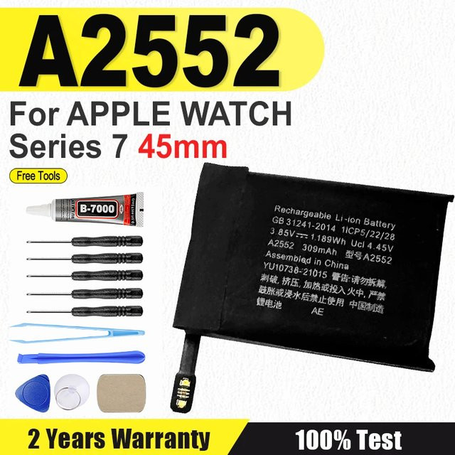 Apple A2552 Ersatzakku für Apple Watch Series 7 45 mm in Schwarz - Bild 1