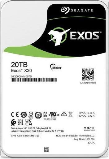 Seagate Exos X20 20TB HDD SATA 6Gb/s 7200RPM 256MB Cache 3,5 Zoll ST20000NM007D - Bild 1