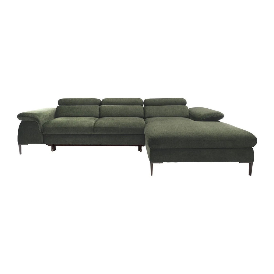 Schlafsofa Sepina von Pascal Morabito in Grün mit Samtbezug und L-Form, Breite: 288 cm - Bild 2