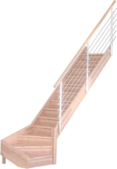 StarWood Treppe Mykonos Pro Buche mit Design-Geländer aus Edelstahl und Setzstufen, Breite: 80 cm, FSC zertifiziert - Bild 1