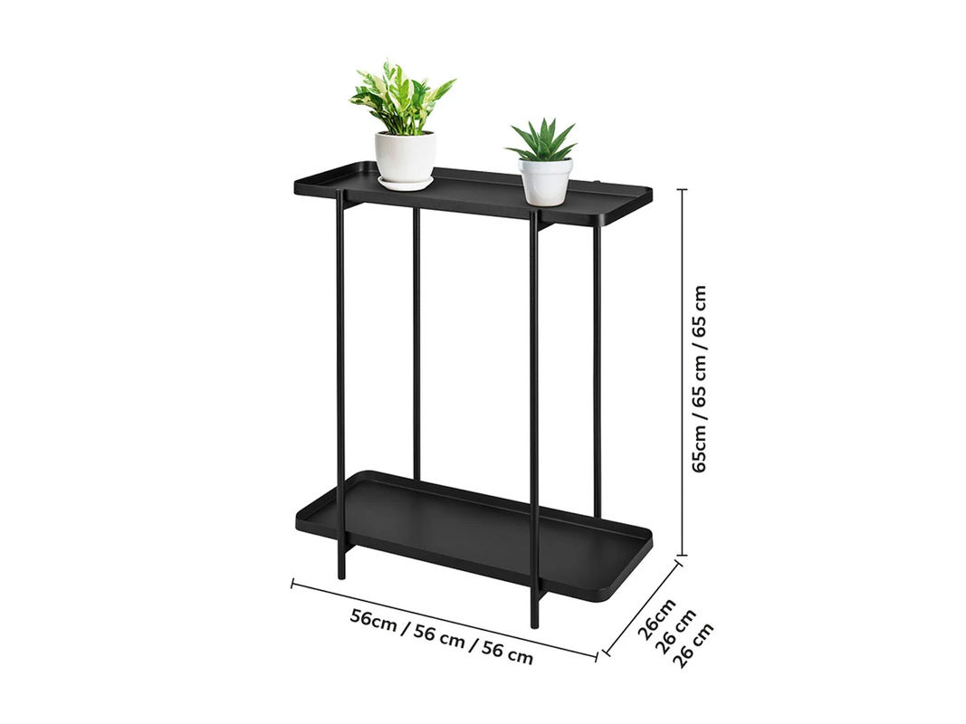 LIVARNO Blumenregal aus pulverbeschichtetem Stahl und Kunststoff, Schwarz, B/T/H: 26,0 x 26,0 x 65,0 cm - Bild 3