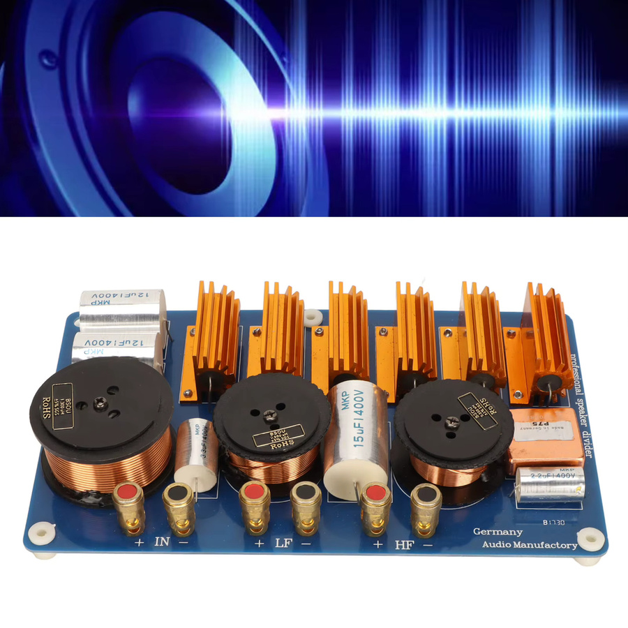 Qiilu Professioneller 2-Wege-Lautsprecher-Frequenzteiler Crossover-Filter in Blau und Multicolour - Bild 4