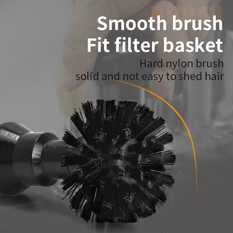 Reinigungsbürste für Kaffee-Filterkörbe und Siebträger in Schwarz, passend für Delonghi und Breville Barista Espresso Maschinen, Durchmesser: 51mm, 54mm oder 58mm - Bild 2