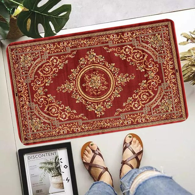 YISONG Fußmatte im orientalischen Marokko-Stil, rutschfest und waschbar, rot, B/T: 40 x 60 cm - Bild 1