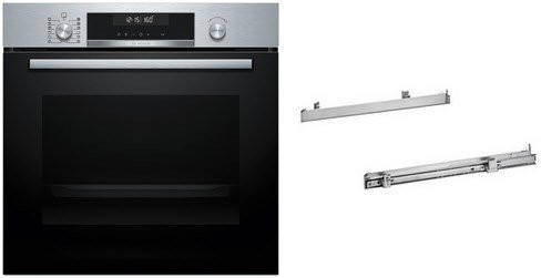 Bosch Einbaubackofen HBD578GH aus HBG578BS3 und HEZ538000 in Edelstahl mit 71 l Volumen, Pizza-Stufe, schnellem Vorheizen, pyrolytischer Selbstreinigung und Energieeffizienzklasse A+, Breite: 59,4 cm - Bild 1