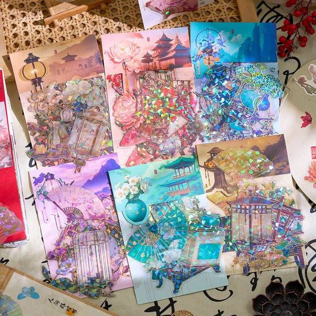 20 Stück Laserschale DIY-Collage Set aus hellem Papier in Weiß und Multicolour für Scrapbooking, Tagebuch und Junk Journal - Bild 1