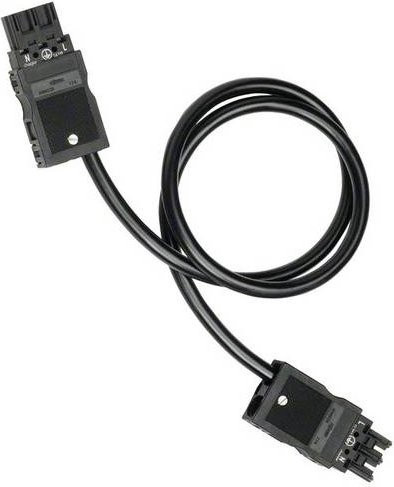 Hager Verbindungskabel Netz-Stecker zu Netz-Buchse, 2 + PE, Schwarz, 0,60 m - Bild 1