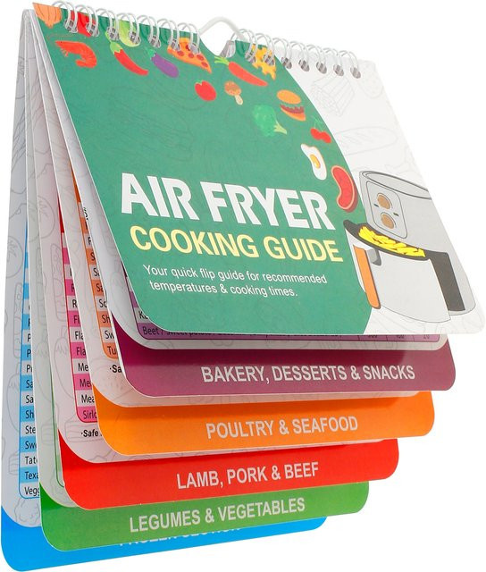 Willstar Luftfritteuse Rezept-Spickzettel aus Papier, tragbare Kochanleitung Broschüre in Mehrfarbig, Breite: 17,78 cm, Höhe: 15,24 cm - Bild 1