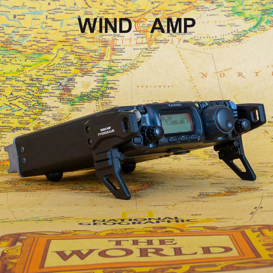 WindCamp Flugsaurierständer aus Aluminiumlegierung für YAESU FT-818ND 817ND HF Amateurfunk, 2 Stück, Schwarz - Bild 1