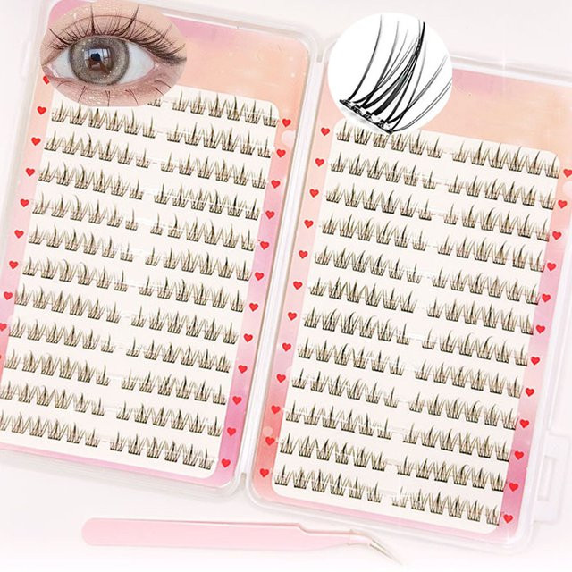 lonzunin Wimpernverlängerungsset, 288 Cluster, 24 Reihen, Black, Unisex - Bild 1