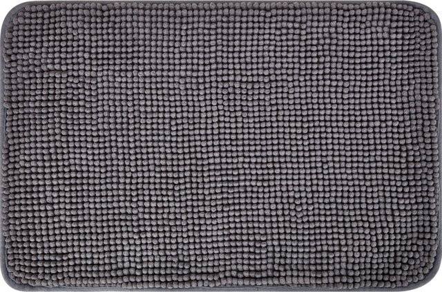 baliv Badematte aus Polyester in Dunkelgrau, rutschfest, B: 40 cm, T: 60 cm - Bild 1