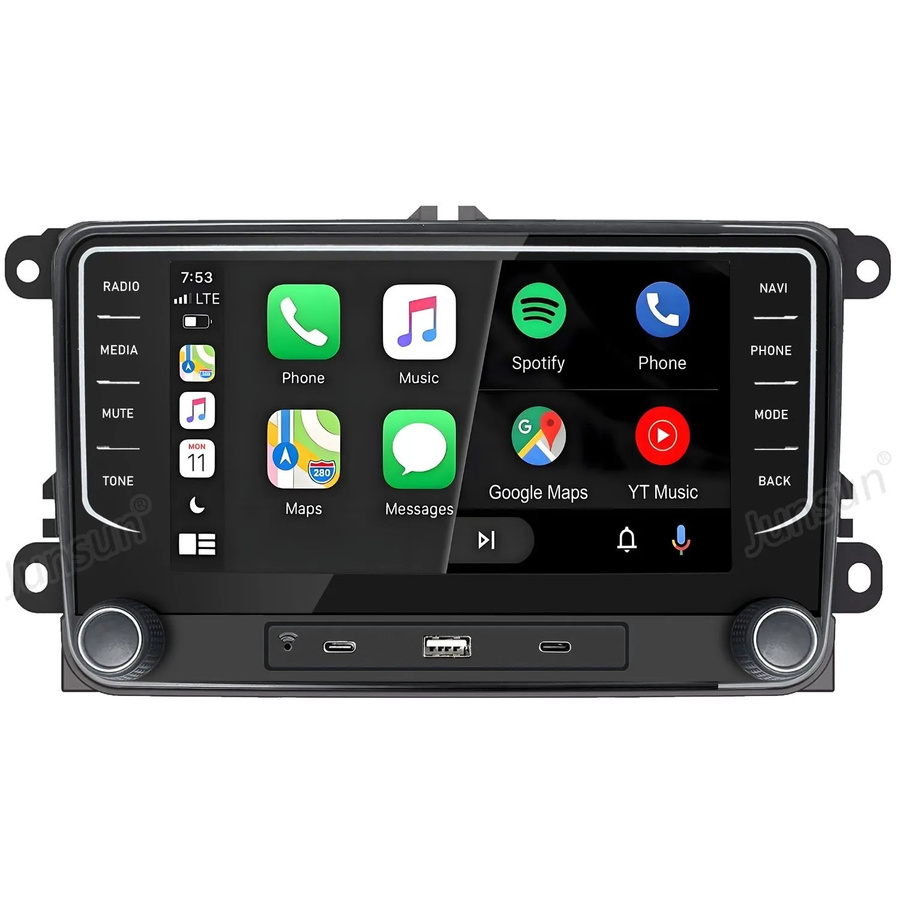 Junsun Autoradio mit Bluetooth und GPS für VW Touran Tiguan Golf 5 6 Passat in Schwarz mit 7,0 Zoll Display - Bild 2