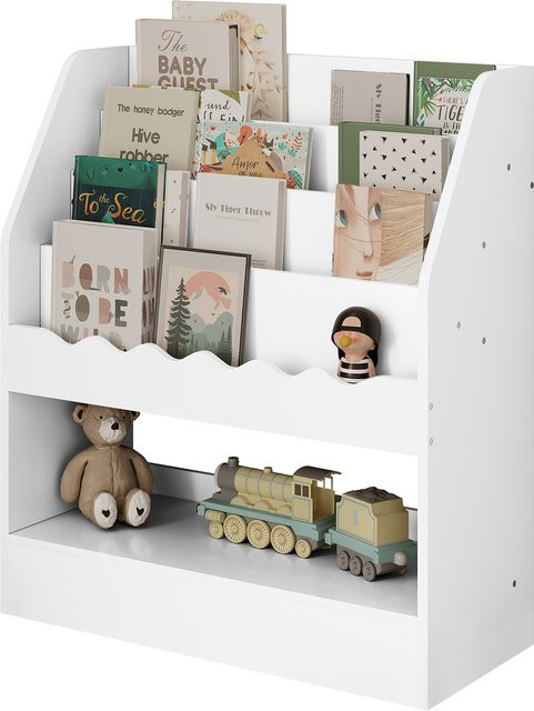 WOLTU Kinder-Bücherregal in Weiß mit 5 Fächern für das Kinderzimmer, Montessori-Aufbewahrungsregal für Bücher und Spielzeug, B/T/H: 70 x 30 x 30 cm - Bild 1