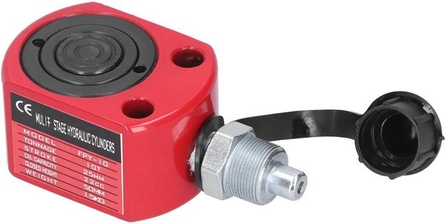 Aimo Hydraulikzylinder 10T mit separatem Hohlkolben in Rot aus Stahl FPY10 - Bild 1