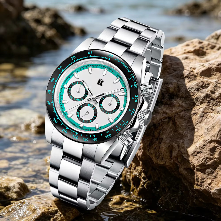 RollsTimi Armbanduhr Edelstahl, Handaufzug, Saphirglas, Weiß, Herren - Bild 3