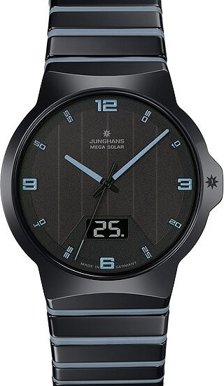 Junghans Armbanduhr Solar, Keramik, Kautschuk, Schwarz, 40,4 mm, Unisex - Bild 1