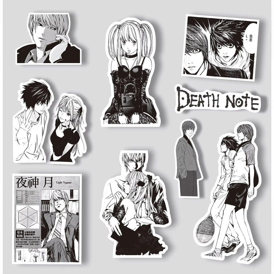65 Stück Anime Death Note Graffiti Aufkleber in Schwarz und Weiß für Laptop, Skateboard und Scrapbooking - Bild 5